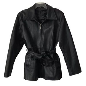 Oscar Piel Belted Quality Leather Coat XL